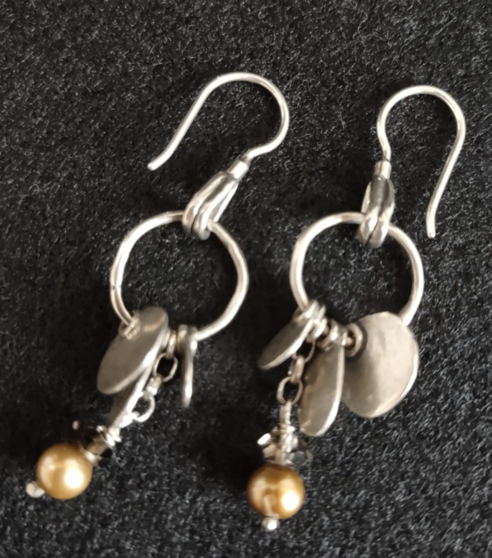 VERY NICE $149 Silpada SILVER EARRINGS .925 Brass Simulated Gemstone Charm L@@K