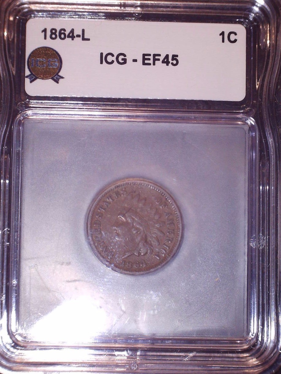 1864 L Indianhead Penny, ICG EF45, Rare Date, Issue Free
