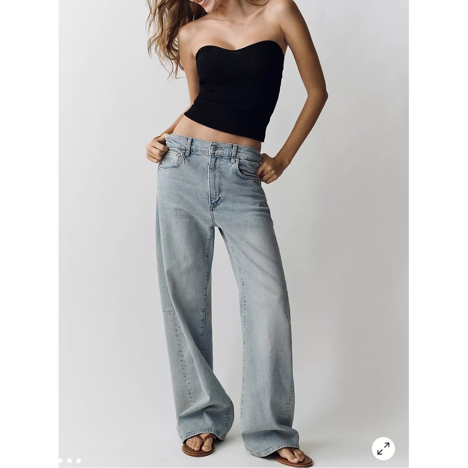 Anthropologie $269 PAIGE Arellia Skimmer High Rise Tapered Jeans Mar Vista 28