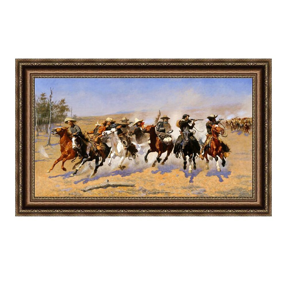 Framed Canvas Giclee Print A Dash for The Timber by Frederic Remington 24\