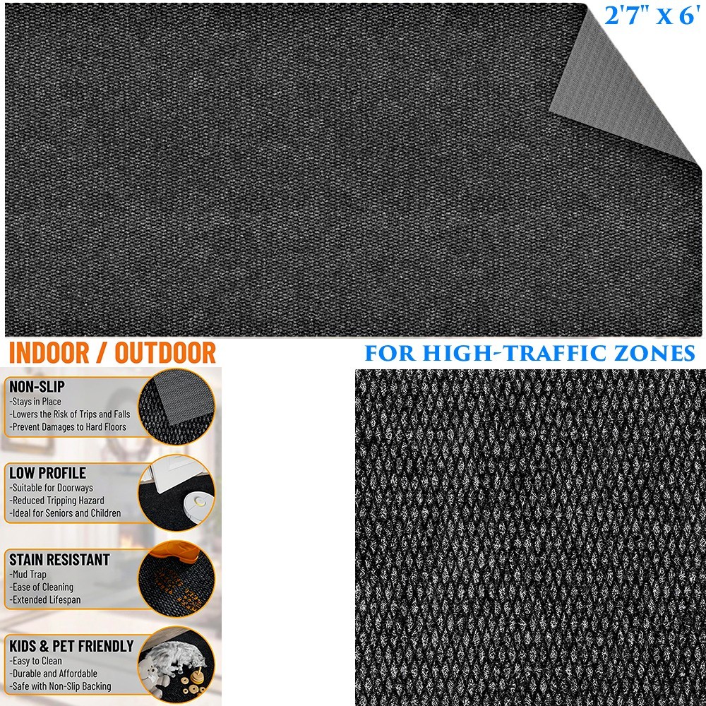 2.7 X 6 HEAVY DUTY RUNNER RUG COMMERCIAL RESIDENTIAL FLOOR MAT FOR HIGH-TRAFFIC