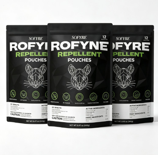 3 Pack SOFYRE Rodent Repellent Pouches 12 Pk Natural Peppermint Cedarwood