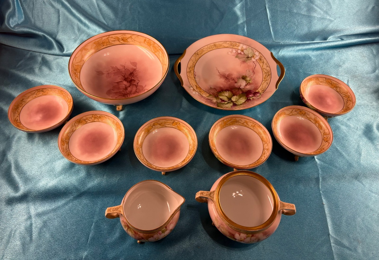 ANTIQUE 10 PIECE SET OF PL LIMOGE FRANCE HAND PAINTED BY SISTER MARIA ADELAIDE ANTIQUE 10 PIECE SET OF PL LIMOGE FRANCE HAND PAINTED BY SISTER MARIA ADELAIDE