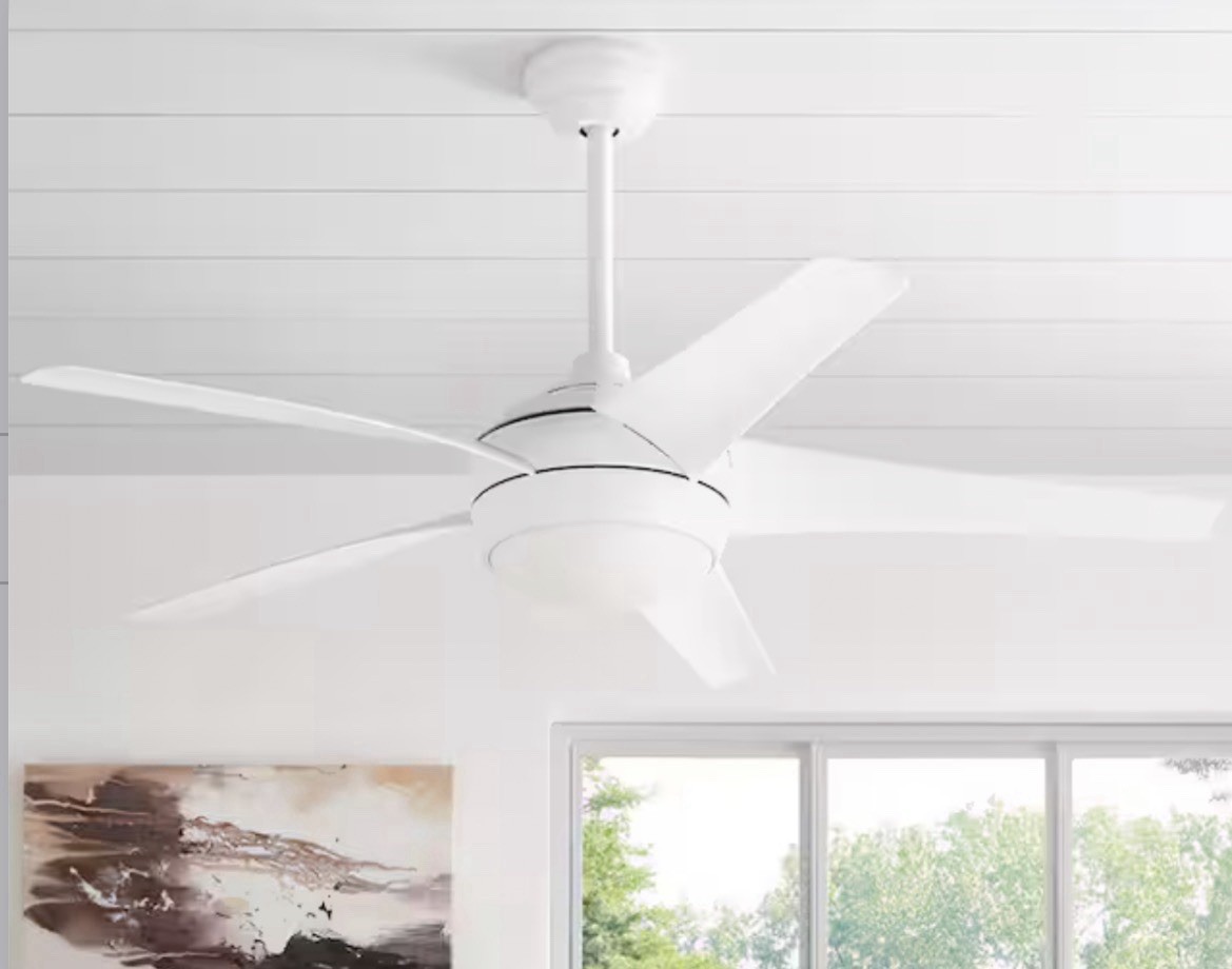 Home Decorators Windward 52 in. LED Indoor Matte White Ceiling Fan w/ Light Kit Home Decorators Windward 52 in. LED Indoor Matte White Ceiling Fan w/ Light Kit
