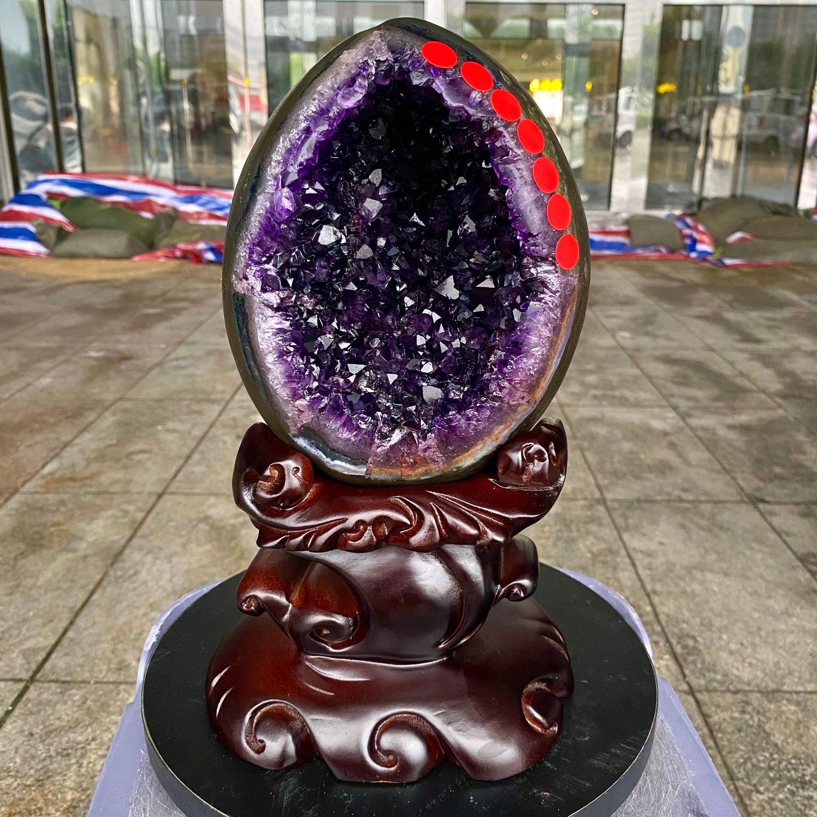 9.23LB Natural amethyst Dinosaur egg Quartz Crystal specimen healing