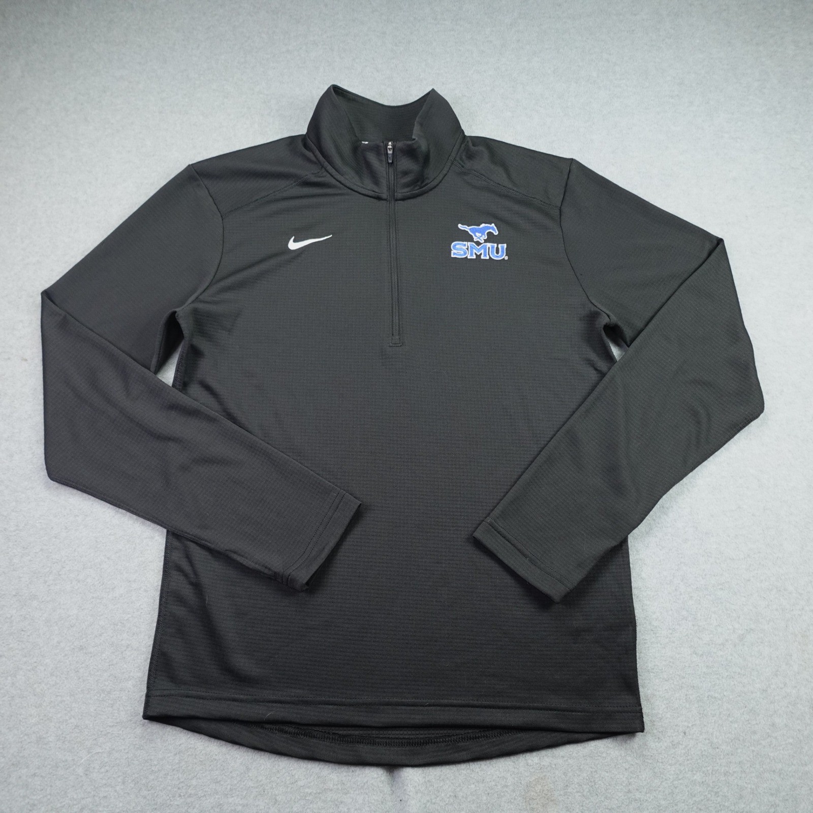 SMU Mustangs Pullover Mens Small Black NCAA Pacer 1/4 Zip Dri Fit Nike