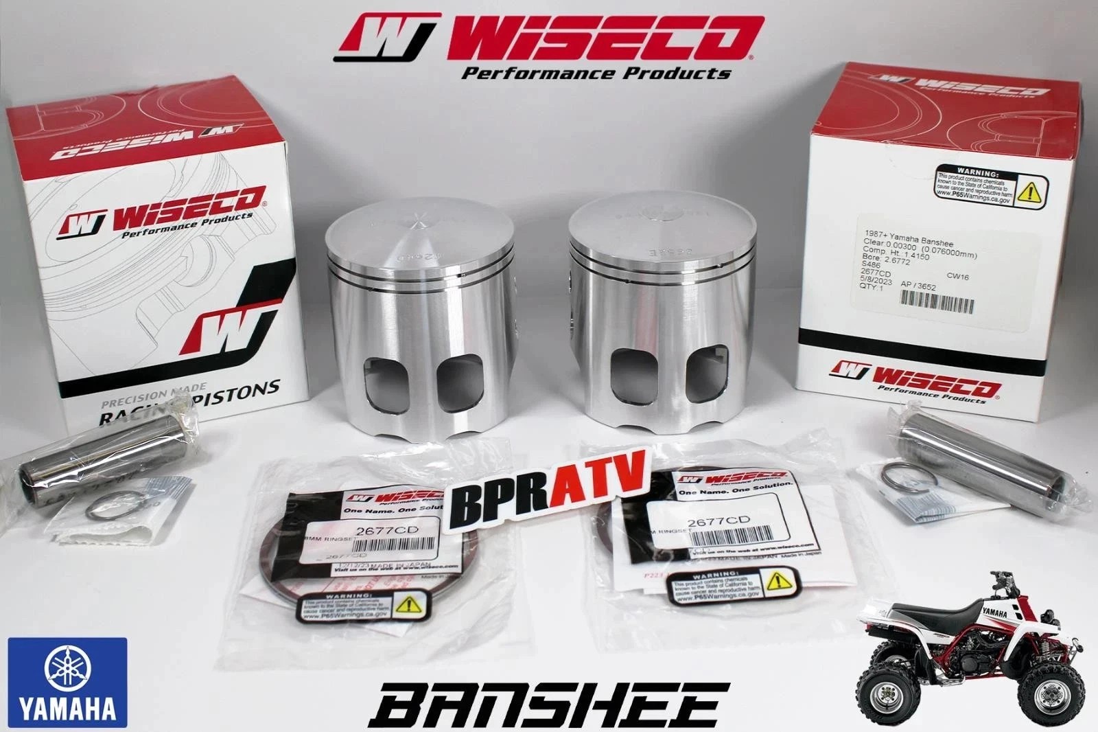 Banshee Wiseco Pistons Piston Set Pair 64mm 64 mil Stock Bore Pro Lite Standard
