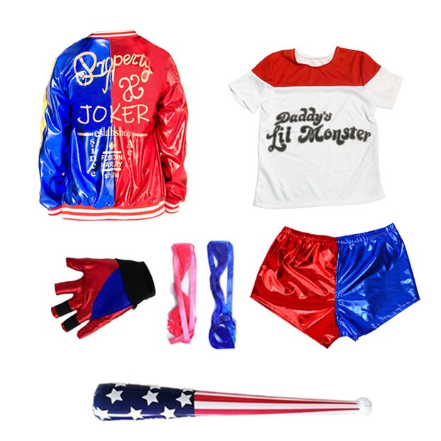 Girl Teen Harley Quinn Suicide Squad Party Costume Cosplay Outfit Suit Dress Girl Teen Harley Quinn Suicide Squad Party Costume Cosplay Outfit Suit Dress