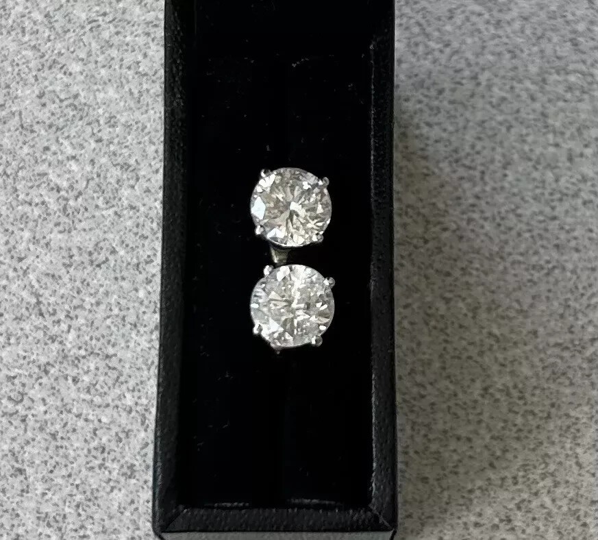 1.00Ct Round Cut Natural Diamond Women's Stud Screw Back Earrings 14k White Gold 1.00Ct Round Cut Natural Diamond Women's Stud Screw Back Earrings 14k White Gold