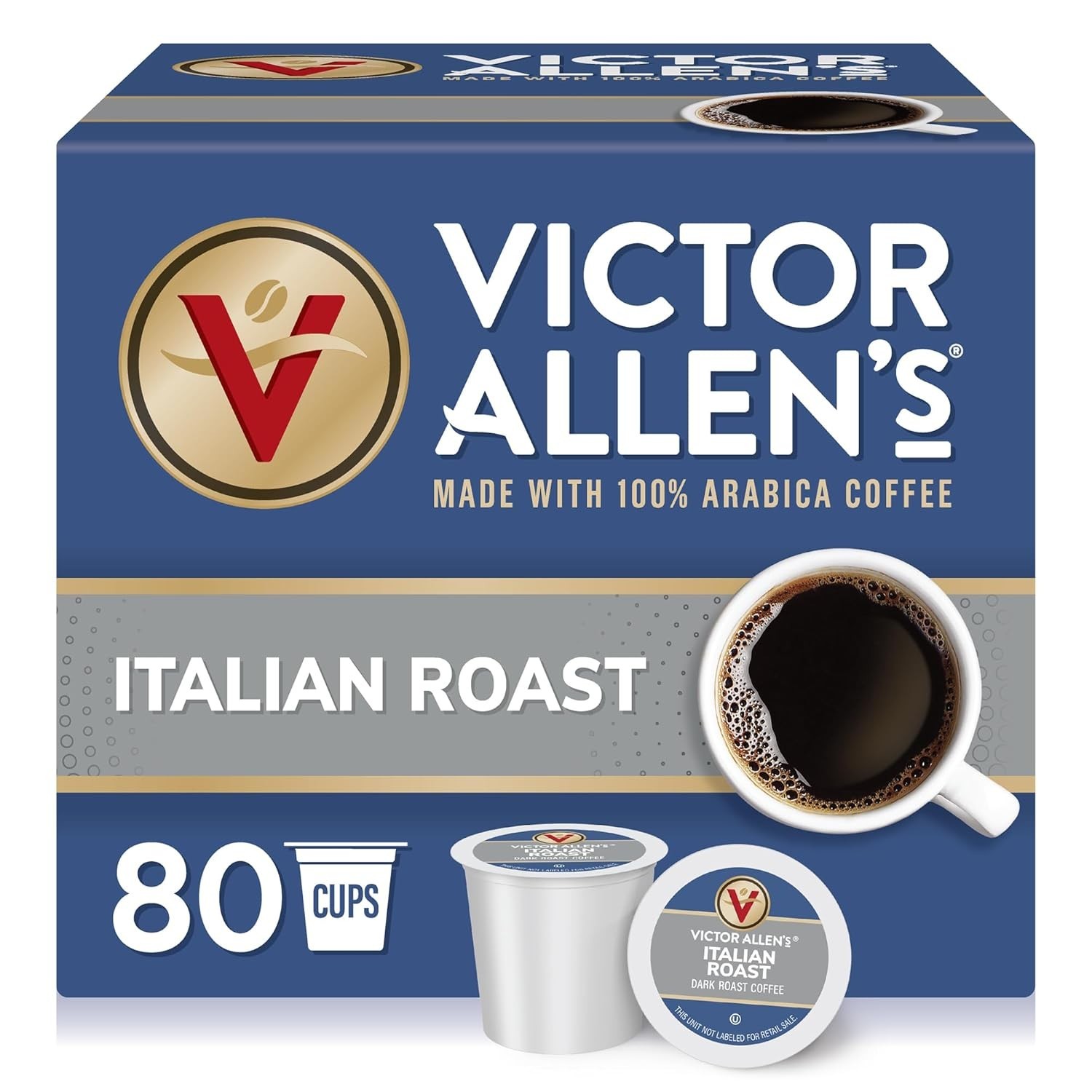 Victor Allen\'s Coffee Italian Roast, Dark Roast, 80 Count