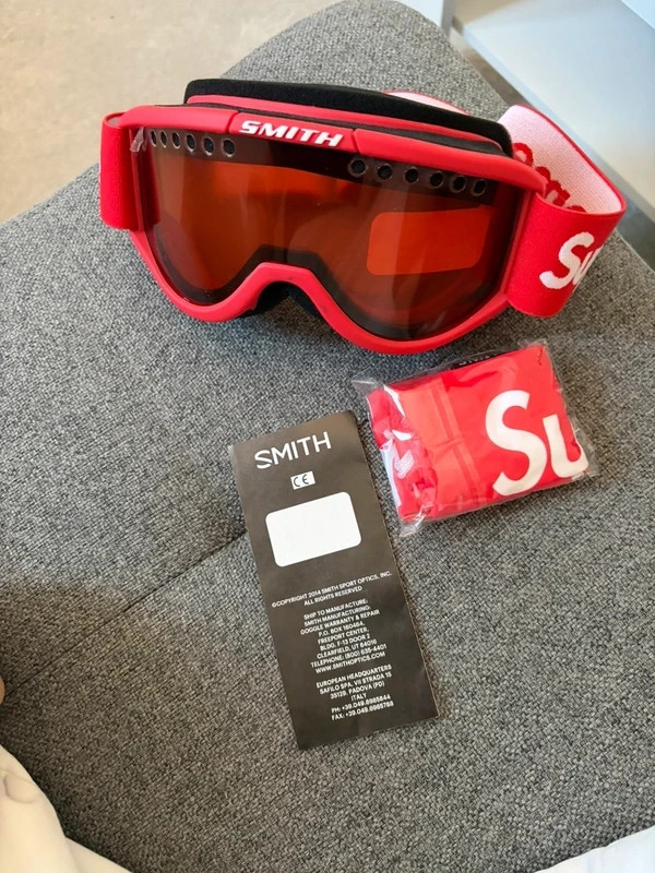 FW15 Supreme x Smith Ski Snowboard Goggles Red Limited Edition Streetwear New