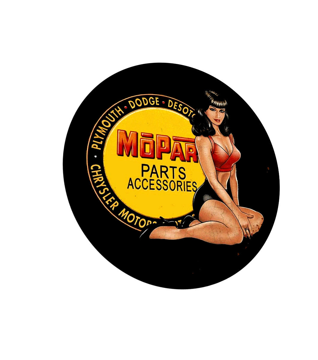 Mopar Auto Parts  Sign Decal Sign Sticker -50's, 60's Vintage Replica Mopar Girl