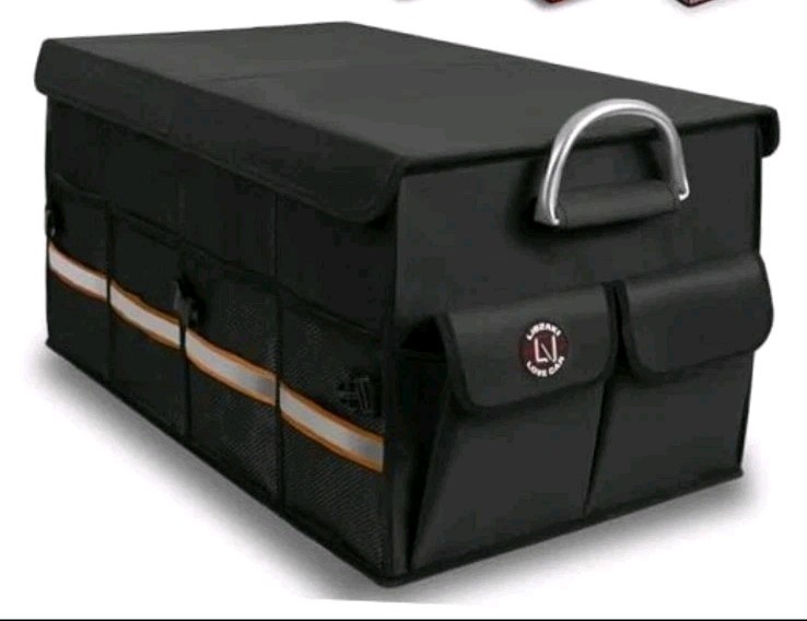 LI LIBZAKI Big Car Trunk Organizer, Cargo Organizer SUV Oversize, Black