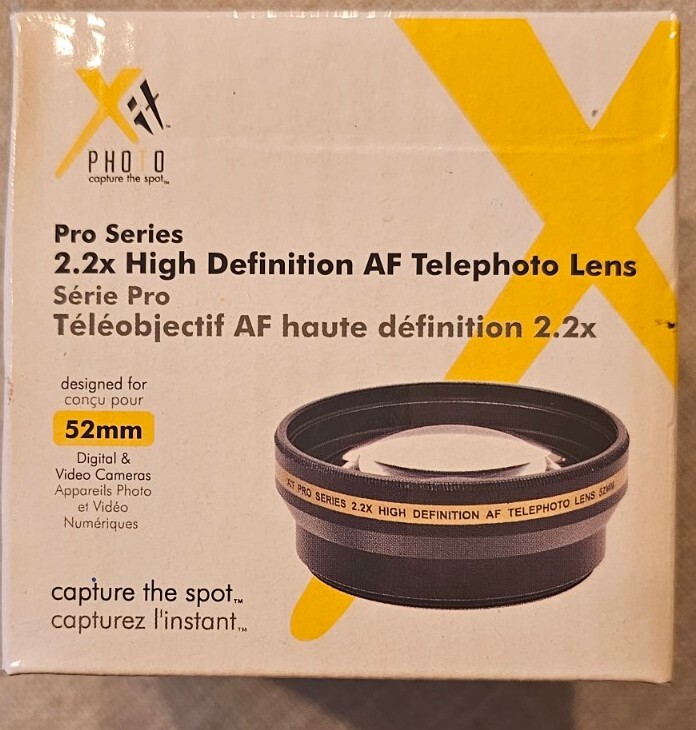 Xit Pro Series XT2X52 2.2x Telephoto Lens 52mm Thread Nikon Canon Sony DSLR NEW
