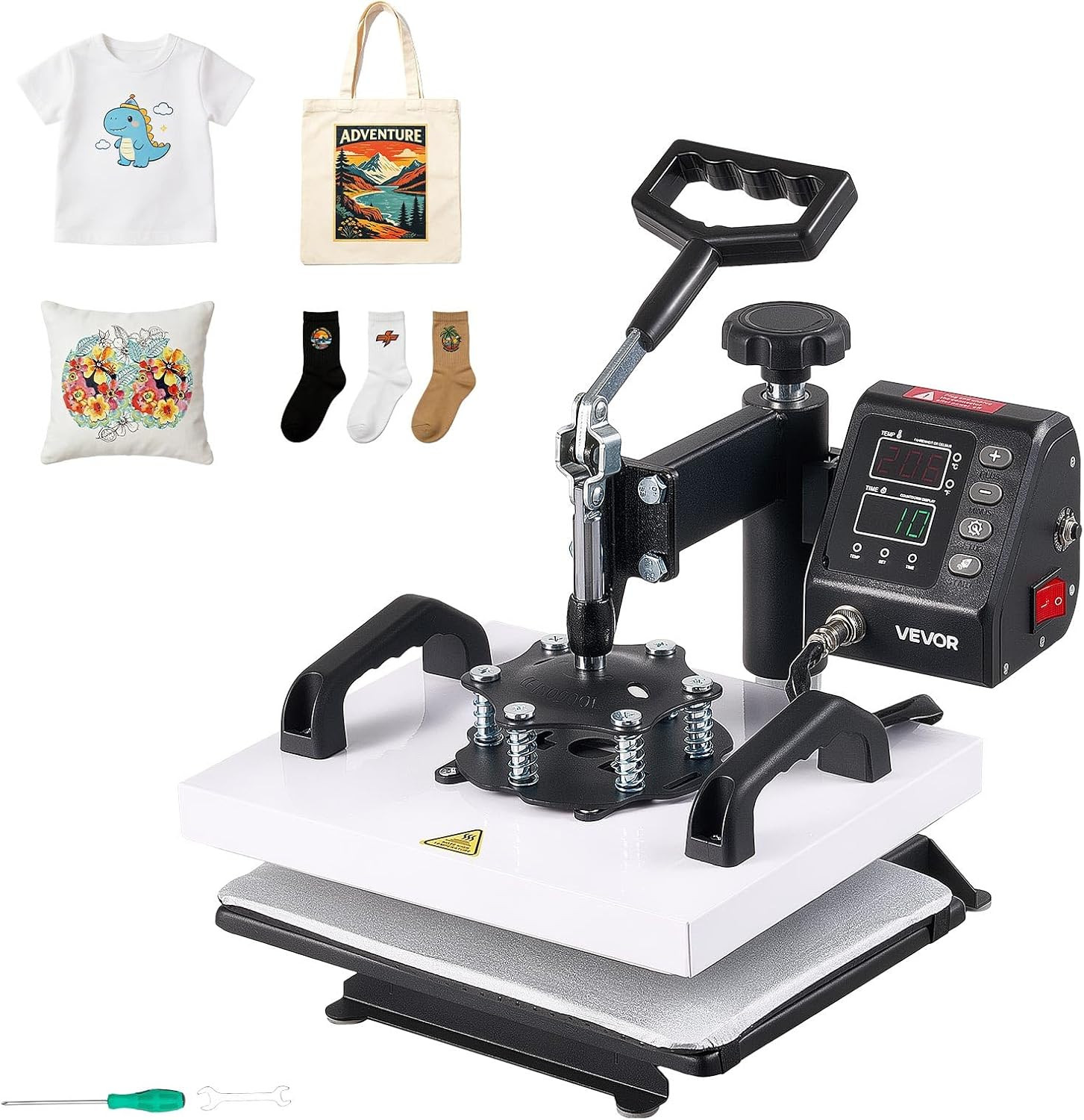 VEVOR Heat Press Machine 12 X 10 in Sublimation Press Machine Swing Away, Heat u