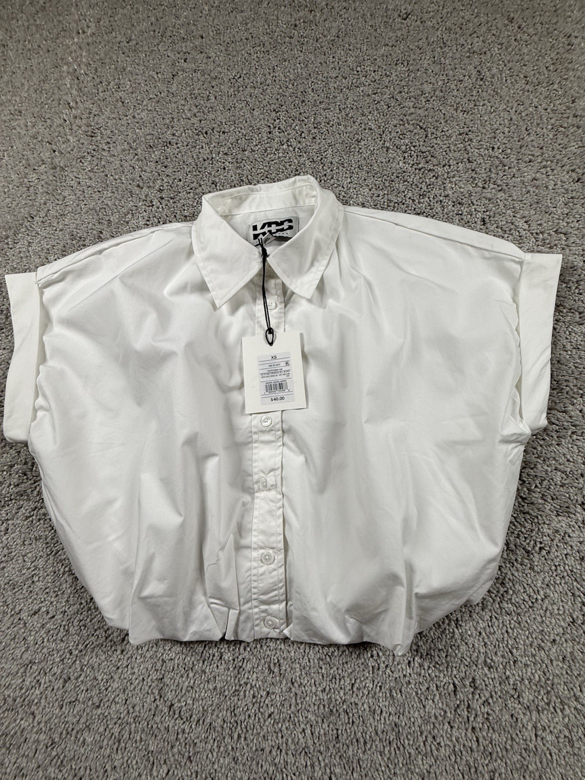 NWT KBB by KAHLANA Women \'The Cropped Bubble Shirt\' - White XS Oversized
