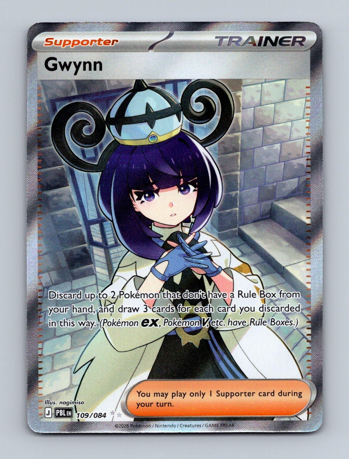 Gwynn 109/084 Ultra Rare Pitch Black Pokemon Holo Near Mint Gwynn 109/084 Ultra Rare Pitch Black Pokemon Holo Near Mint