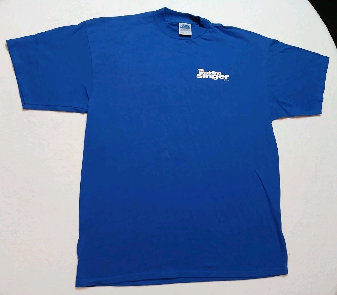 Vintage 1998 The Wedding Singer Movie Promo T Shirt XL Blue Tultex Adam Sandler