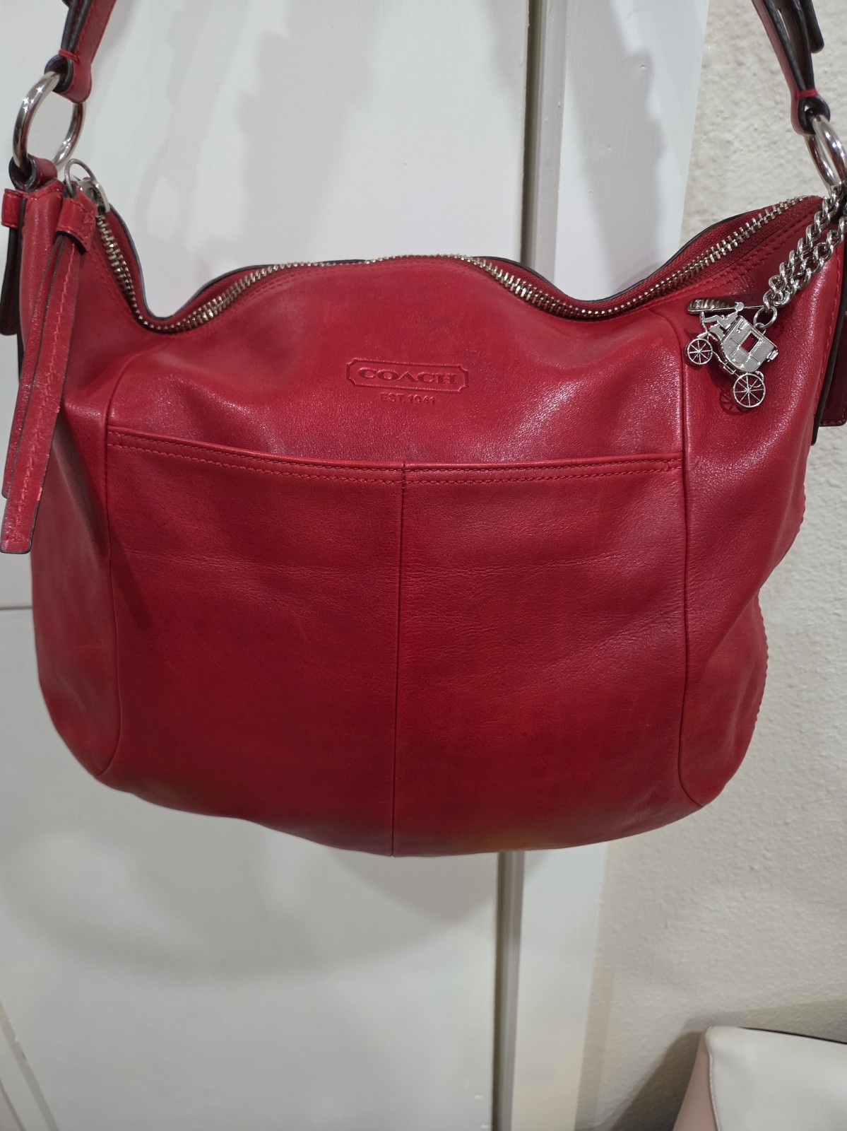 Coach Vintage Red Leather Hobo