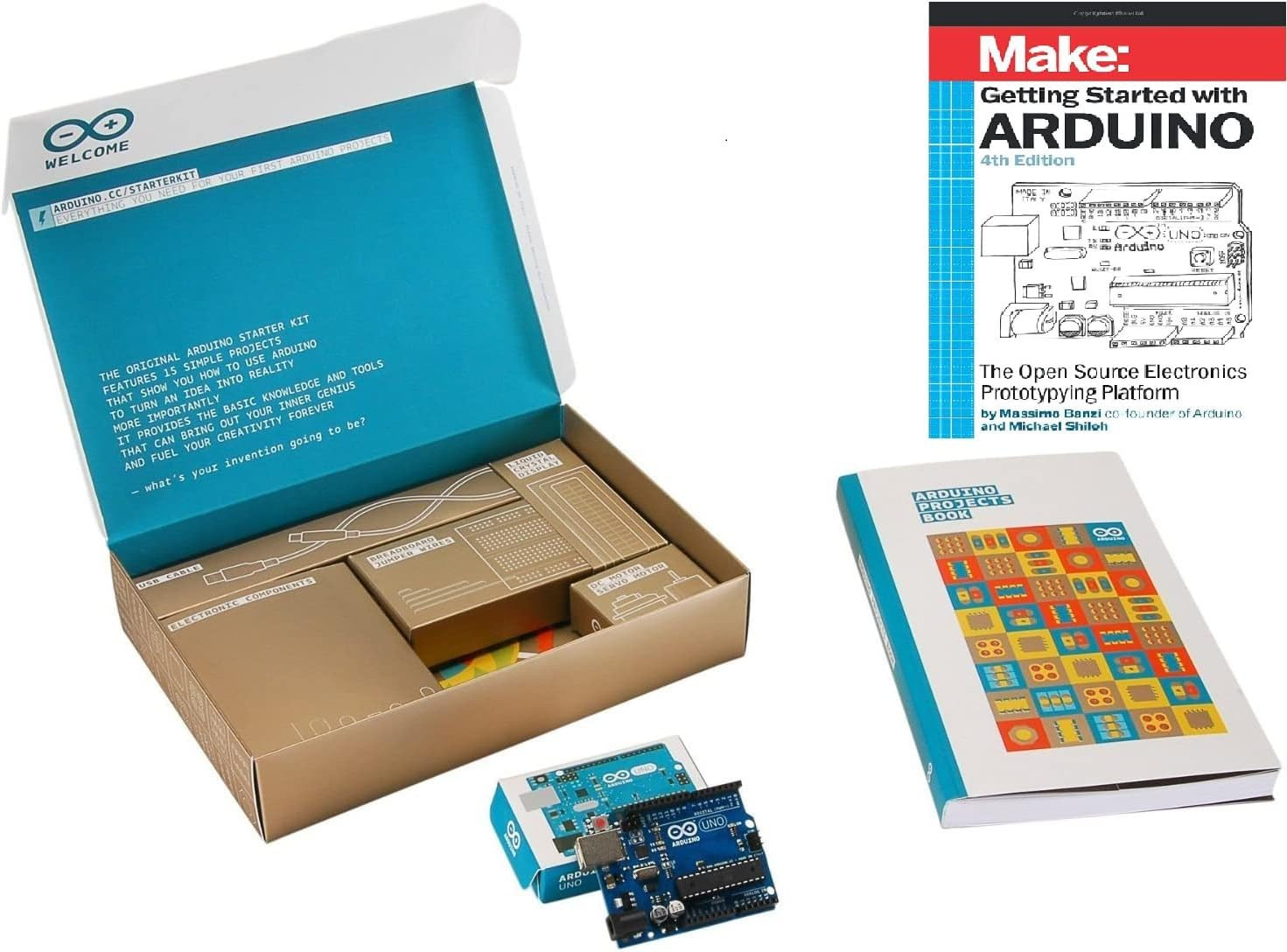 the Official Starter Kit Deluxe Bundle with Make: Getting Started the Open Sourc
