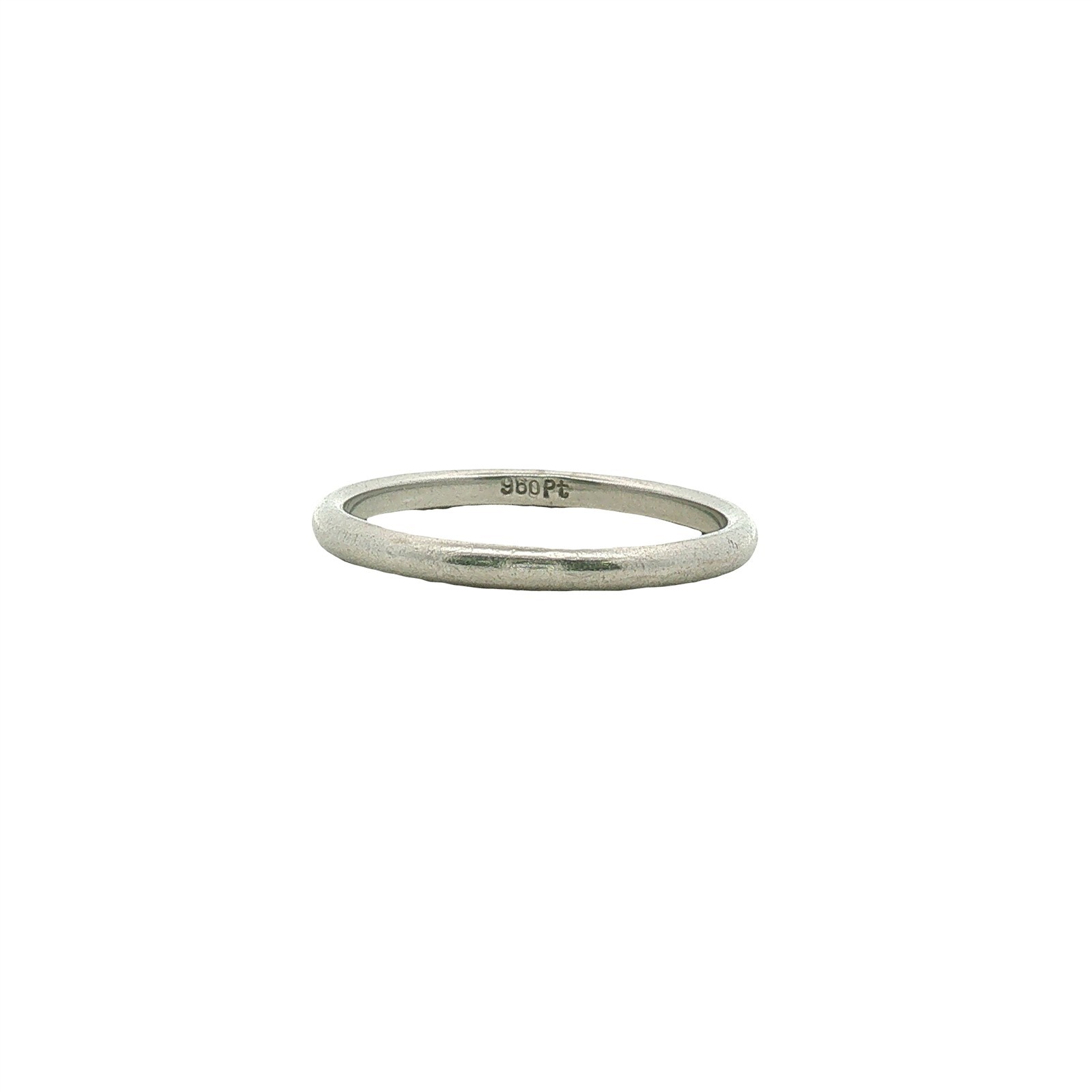 Vintage Domed Platinum Band Sz 6.5