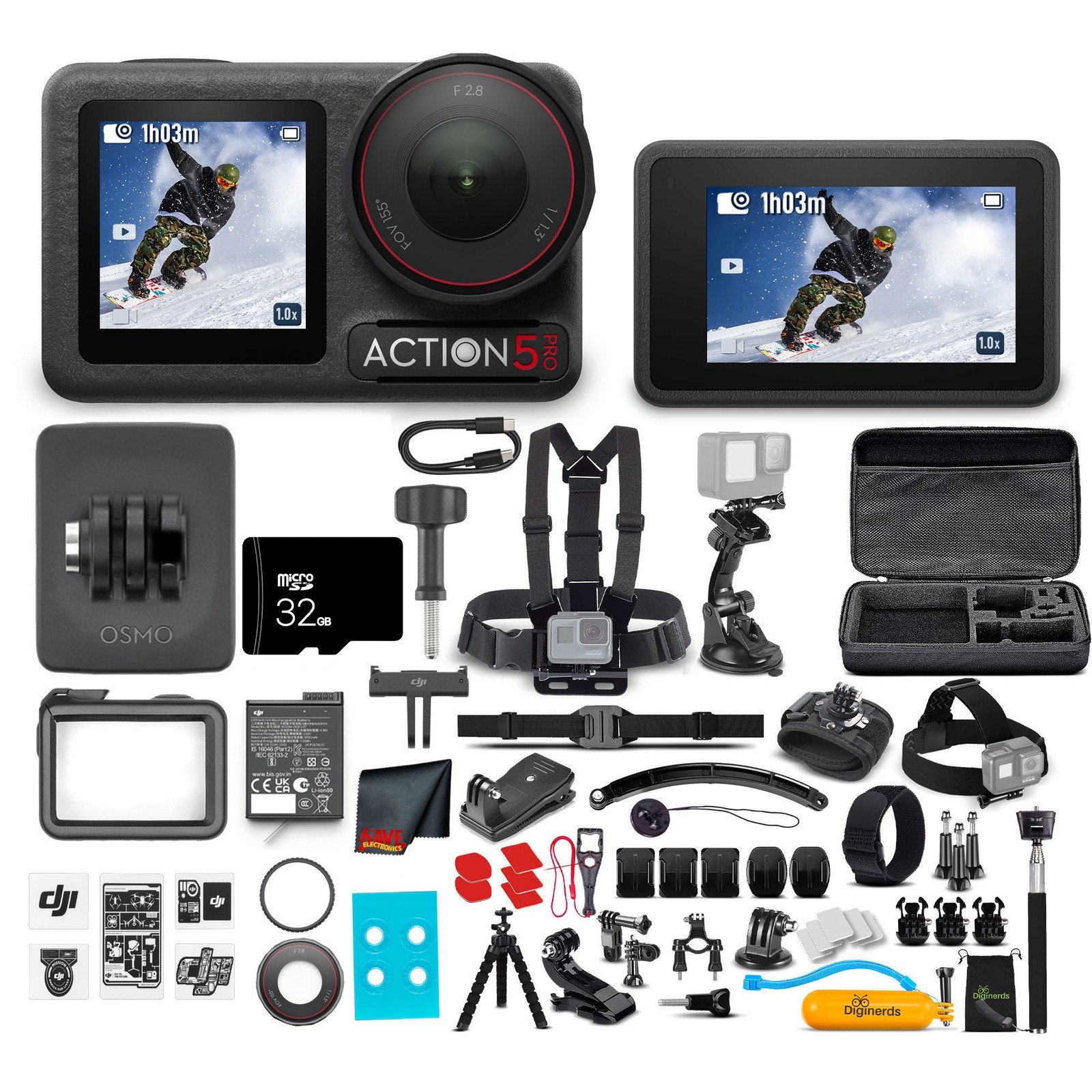 DJI Osmo Action 5 Pro Standard Action Camera 50 In 1 Kit Bundle DJI Osmo Action 5 Pro Standard Action Camera 50 In 1 Kit Bundle