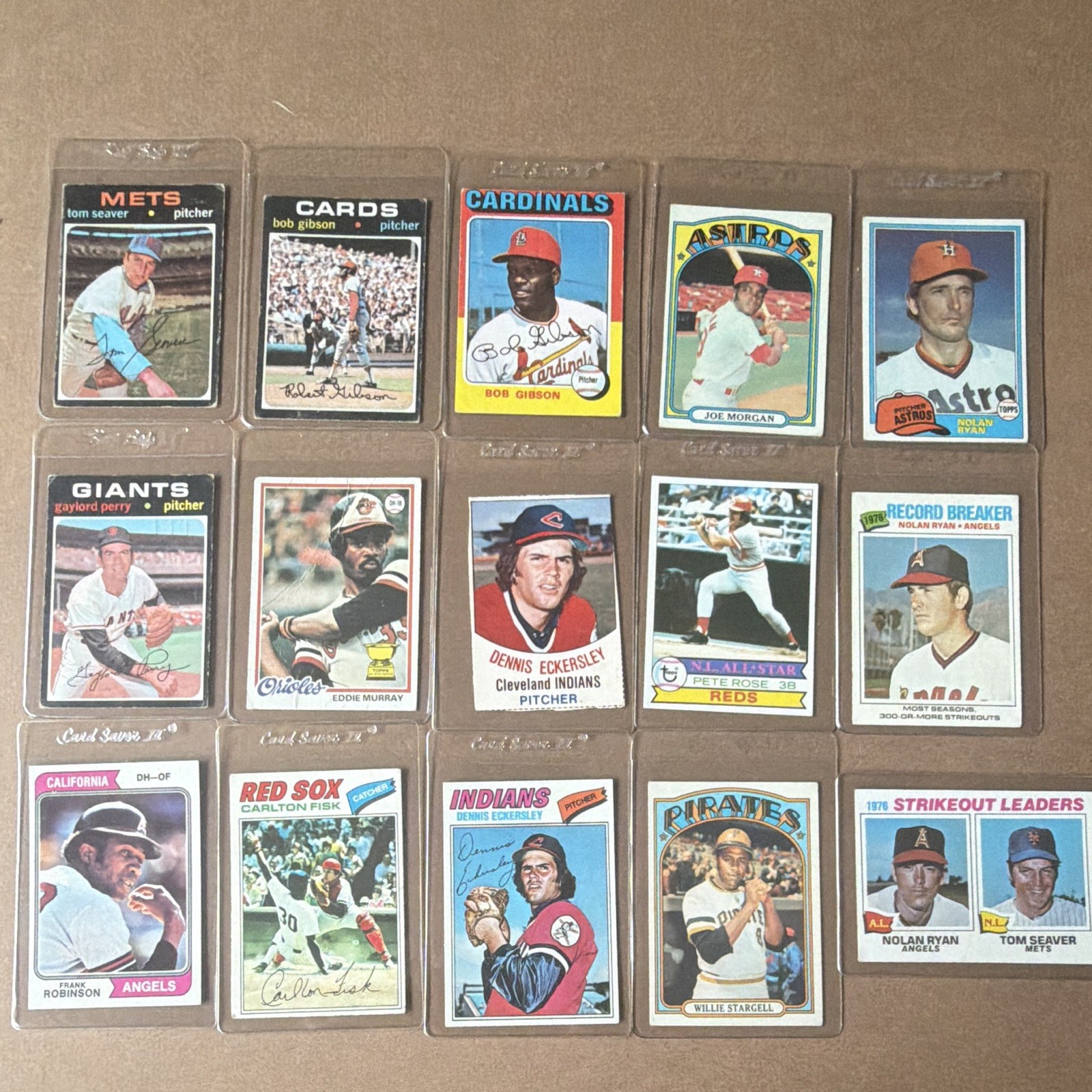 1970s Vintage Baseball HOF Lot (15) Seaver Gibson Ryan Fisk Rose Perry Murray