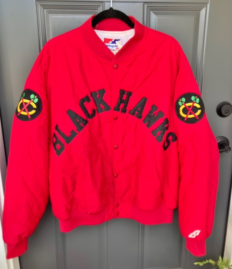 Vintage Swingster Jacket Chicago Blackhawks XL Red Retro NHL Embroidered Coat Vintage Swingster Jacket Chicago Blackhawks XL Red Retro NHL Embroidered Coat