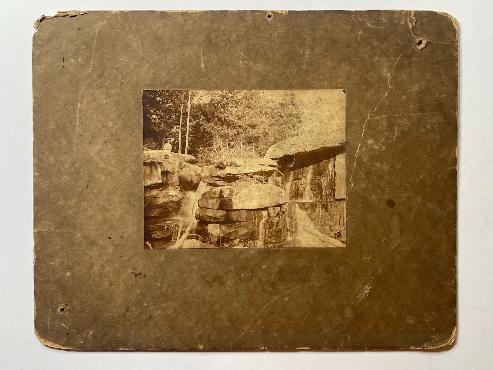 Antique 1870s Cabinet Card Photo of Water Falls -Possibly Cascade Park, PA