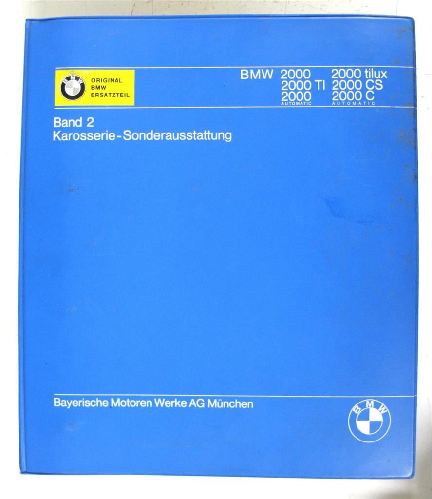 BMW 2000 Range Car Illustrated Spare Parts List Bodywork c1971 Multilingual