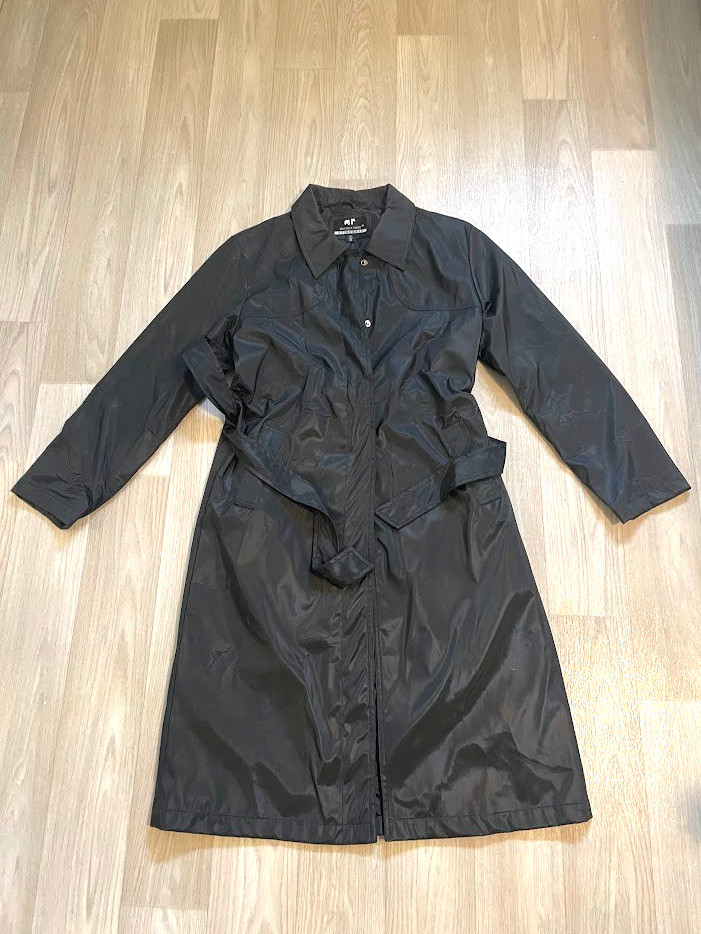 🎁 Marcelle Renee Rain Jacket BLACK size Medium pockets tie -