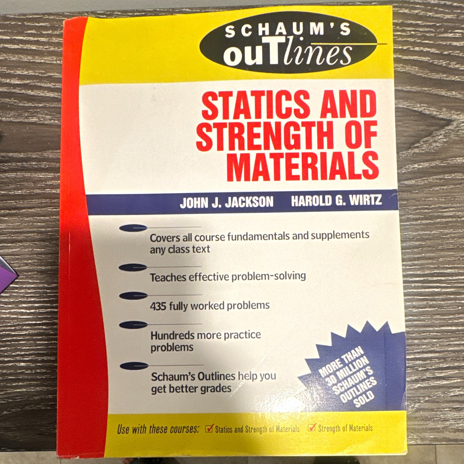 McGraw-Hill Schaum\'s Outline Statics & Strength of Materials PB 1980