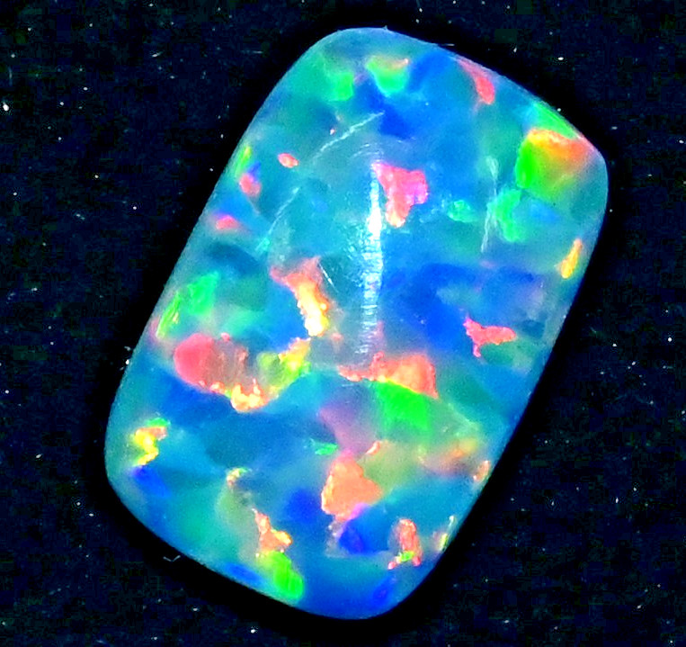 2.70 Ct Natural Play of Color Ethiopian Fire Opal Cabochon Certified Gemstone