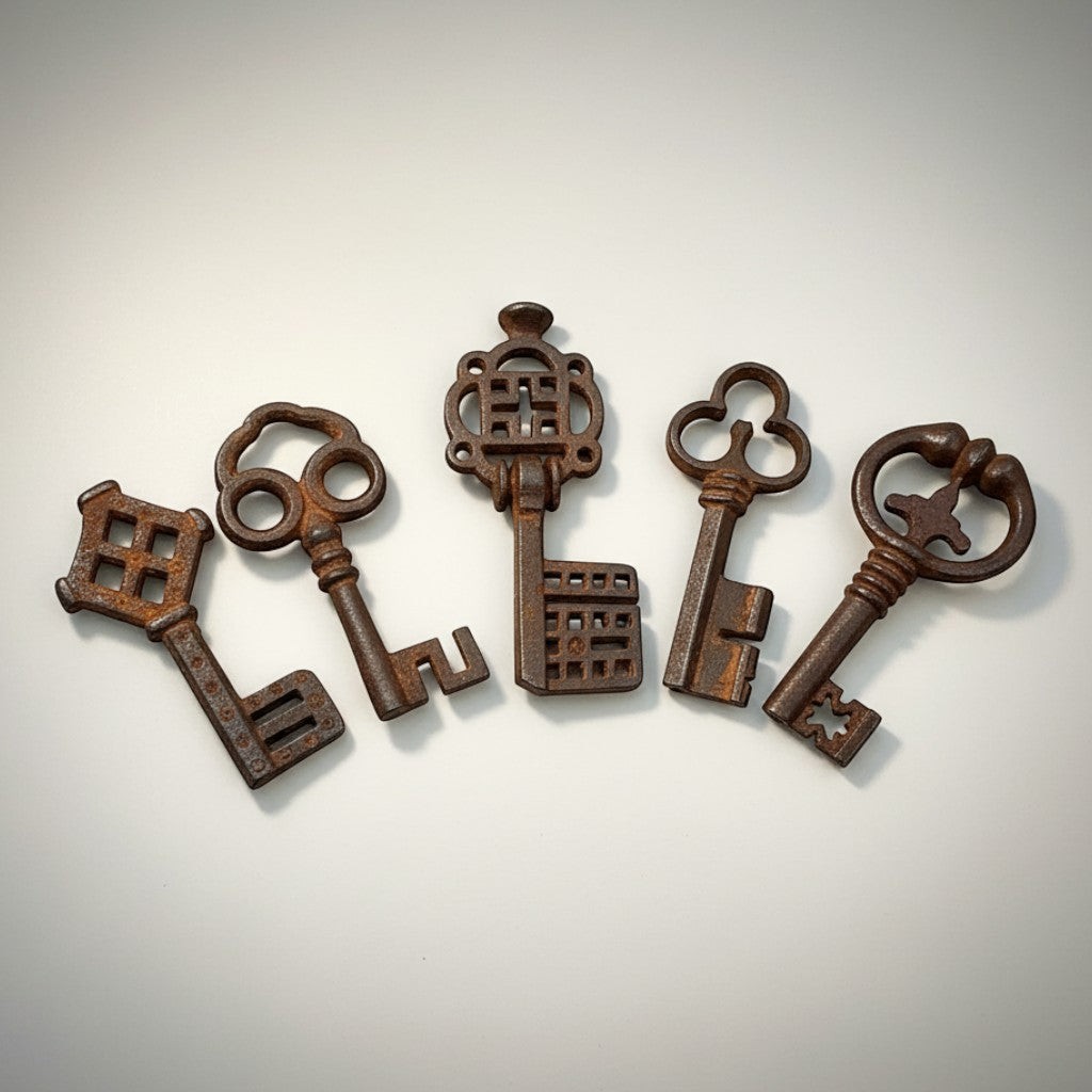 Medieval Cast Iron Skeleton Keys