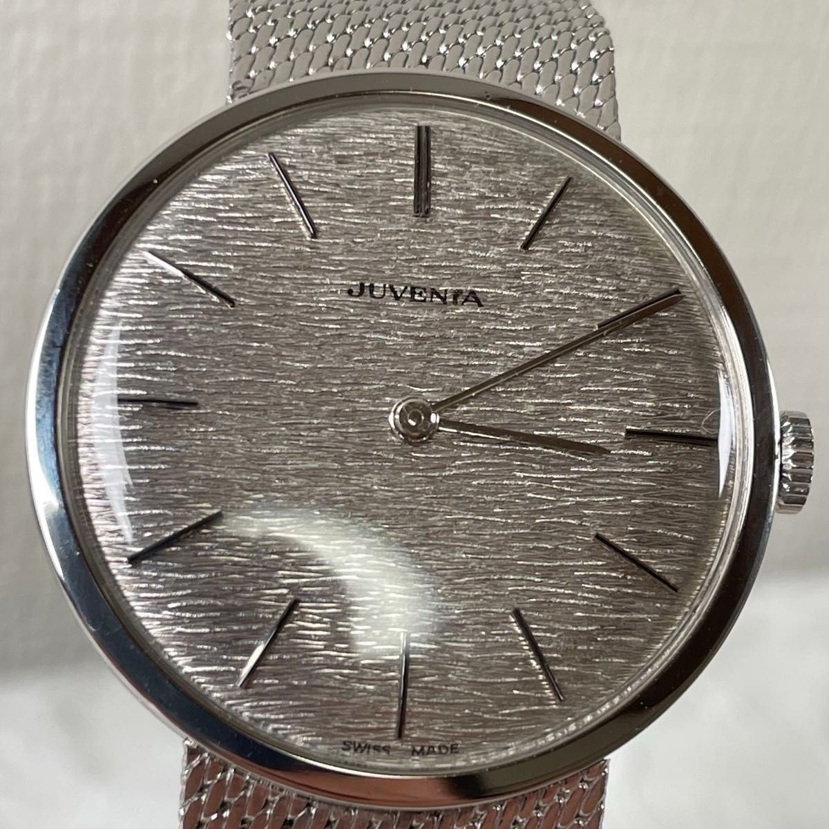 Working JUVENIA Vintage Hand Wound Unisex Watch All Silver Vintage Y65