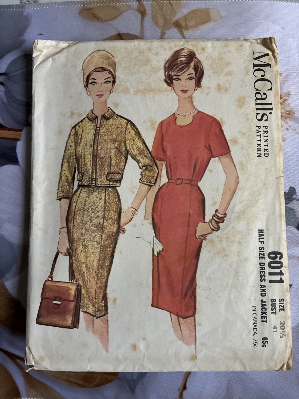 Vintage 1960s McCalls 6011 Sewing Pattern Dress Jacket  Size 20 Bust 41