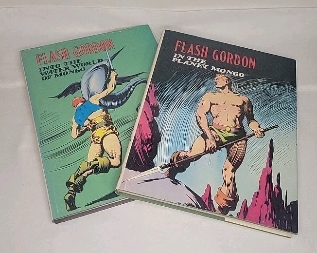 Vintage 1974 Flash Gordon Hardcover 2 Vol Set Alex Raymond Nostalgia Press w/DJ