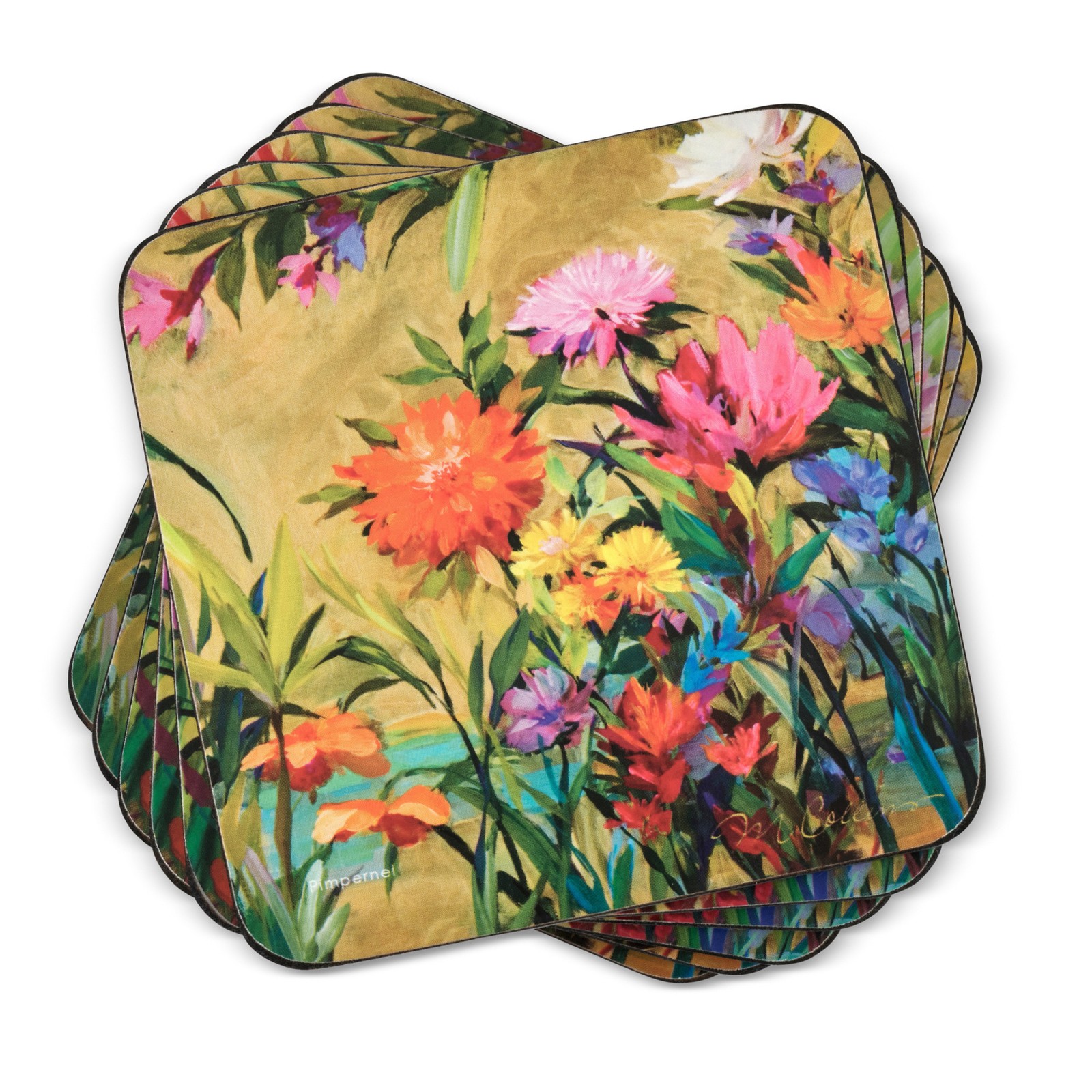 Pimpernel Martha’s Choice Vibrant Floral Coasters, Set of 6 – 4\
