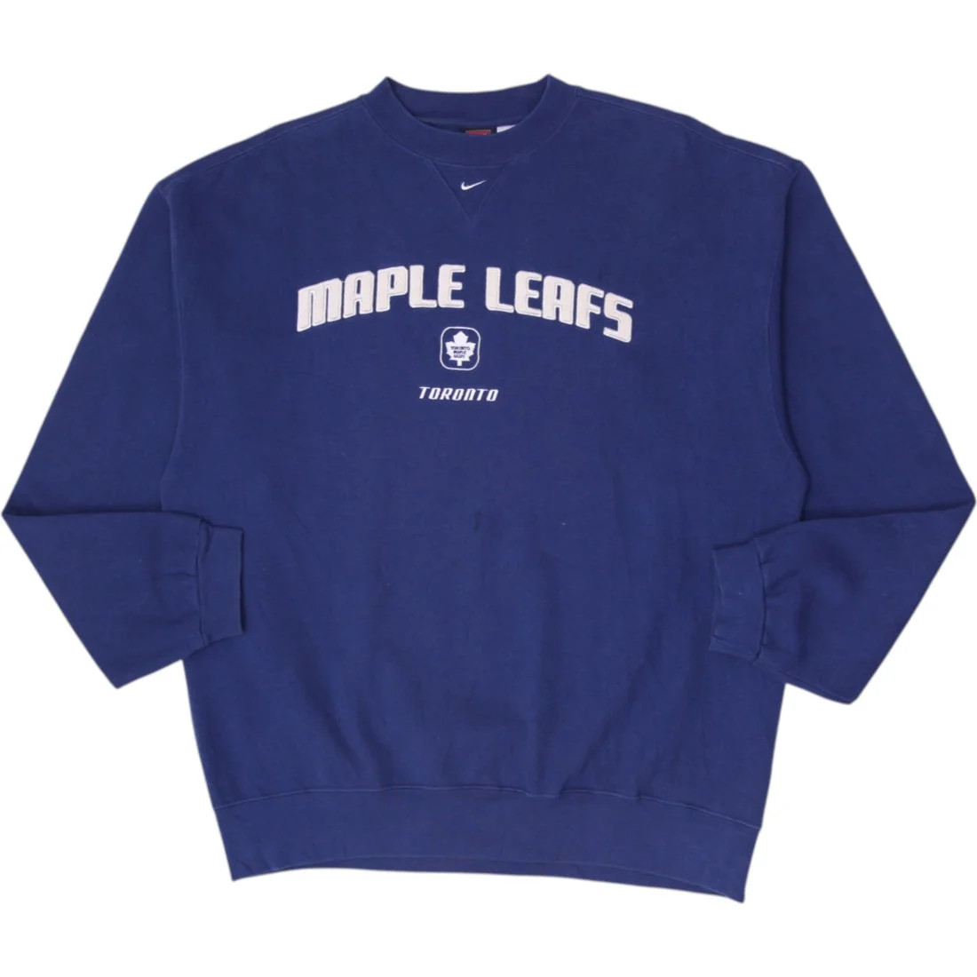 Vintage 20s Nike Team NHL Toronto Maple Leafs Center Swoosh Sweatshirt Navy L