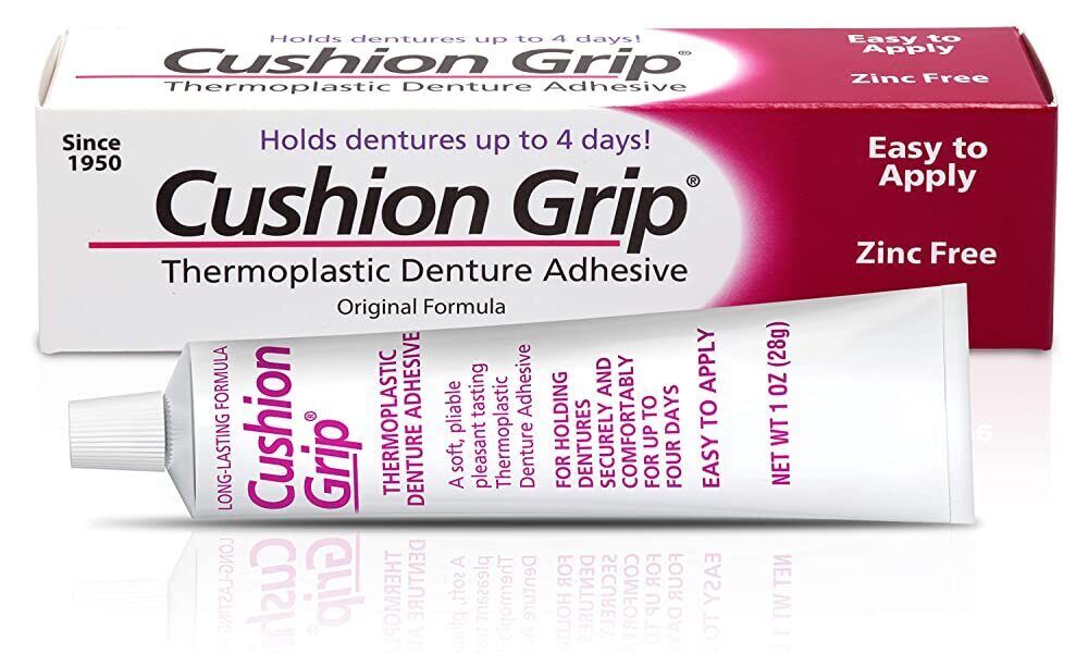 3 PACK Cushion Grip Soft Thermoplastic Denture Adhesive 1 Oz