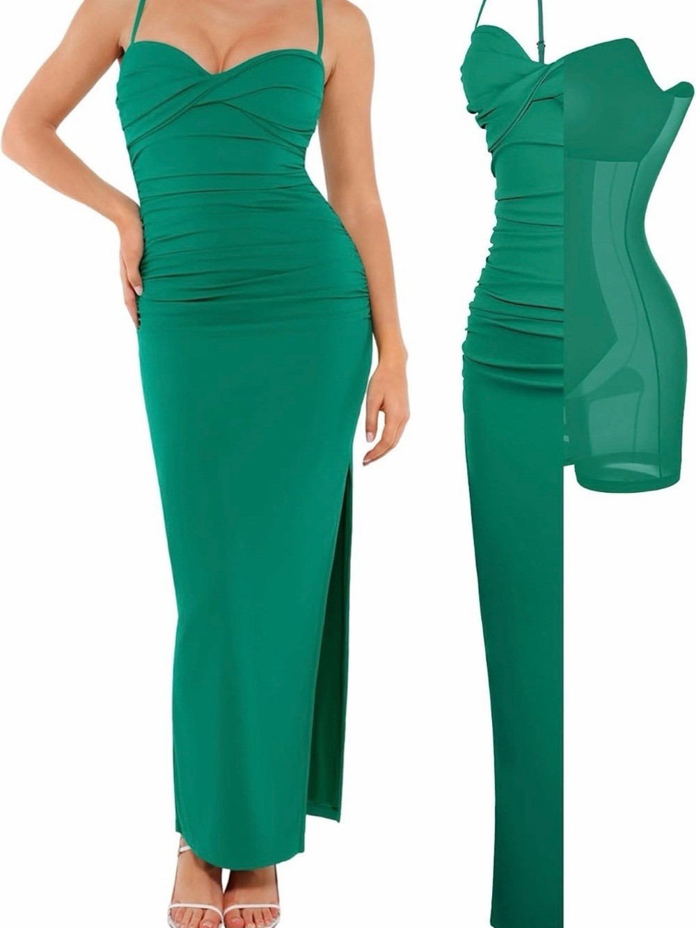 Popilush Women’s Emerald Green Shape-wear Cocktail Dress Popilush Women’s Emerald Green Shape-wear Cocktail Dress