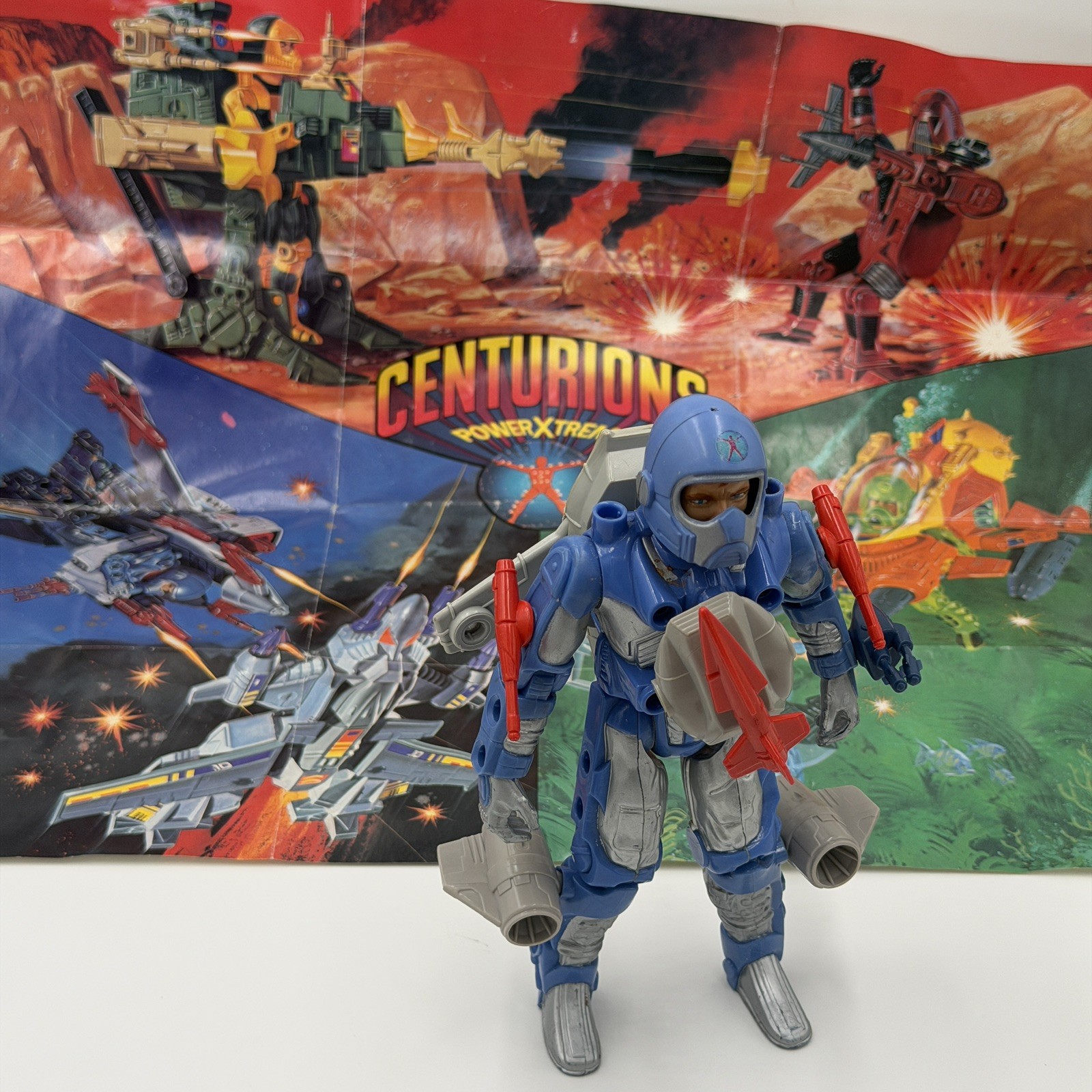 Vintage 1986 Kenner Centurions ACE McCLOUD Figure with Poster and Accessories