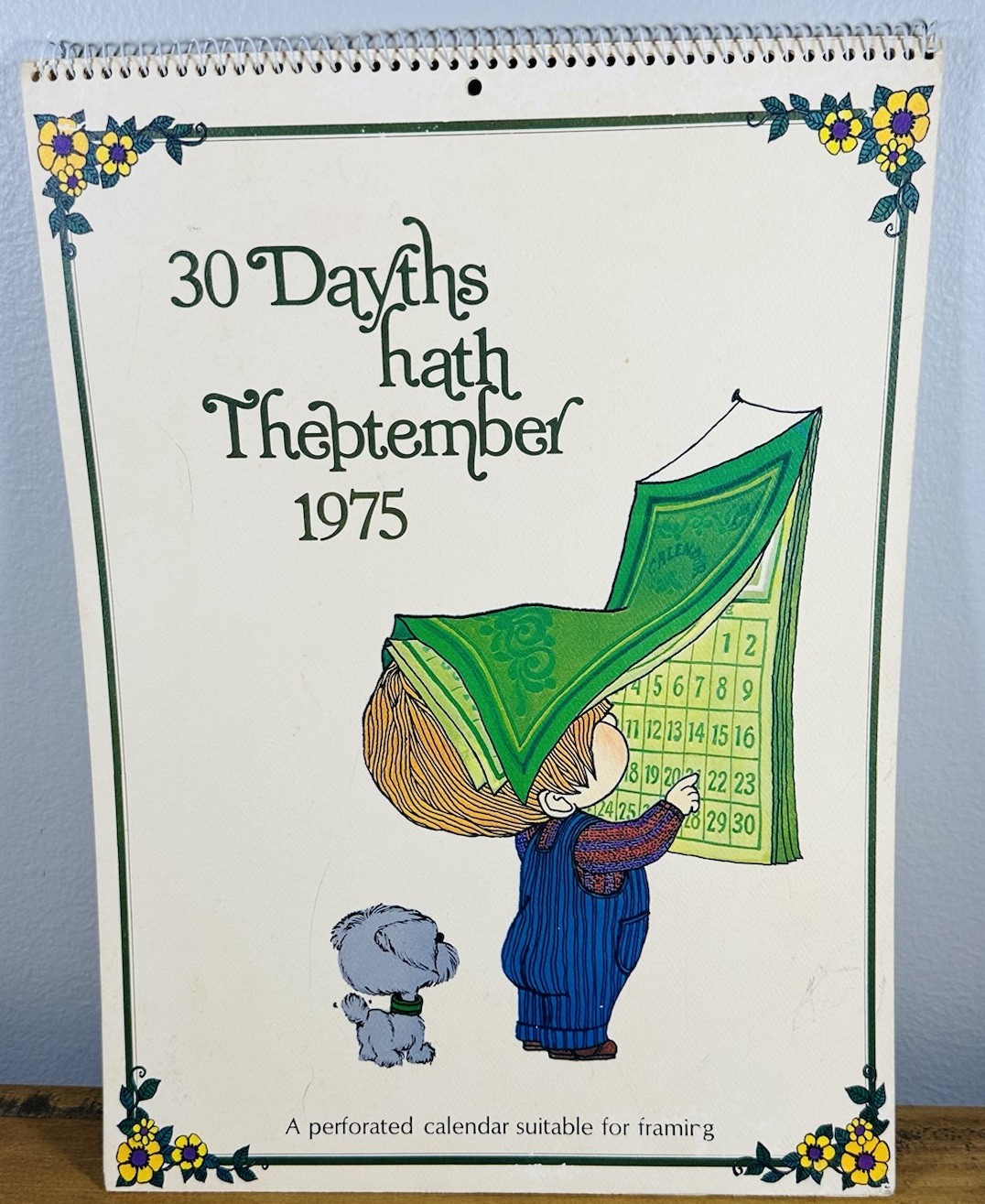 Vintage 1975 30 Dayths Hath Theptember Calendar Anne Wingert Drawing Board Vintage 1975 30 Dayths Hath Theptember Calendar Anne Wingert Drawing Board