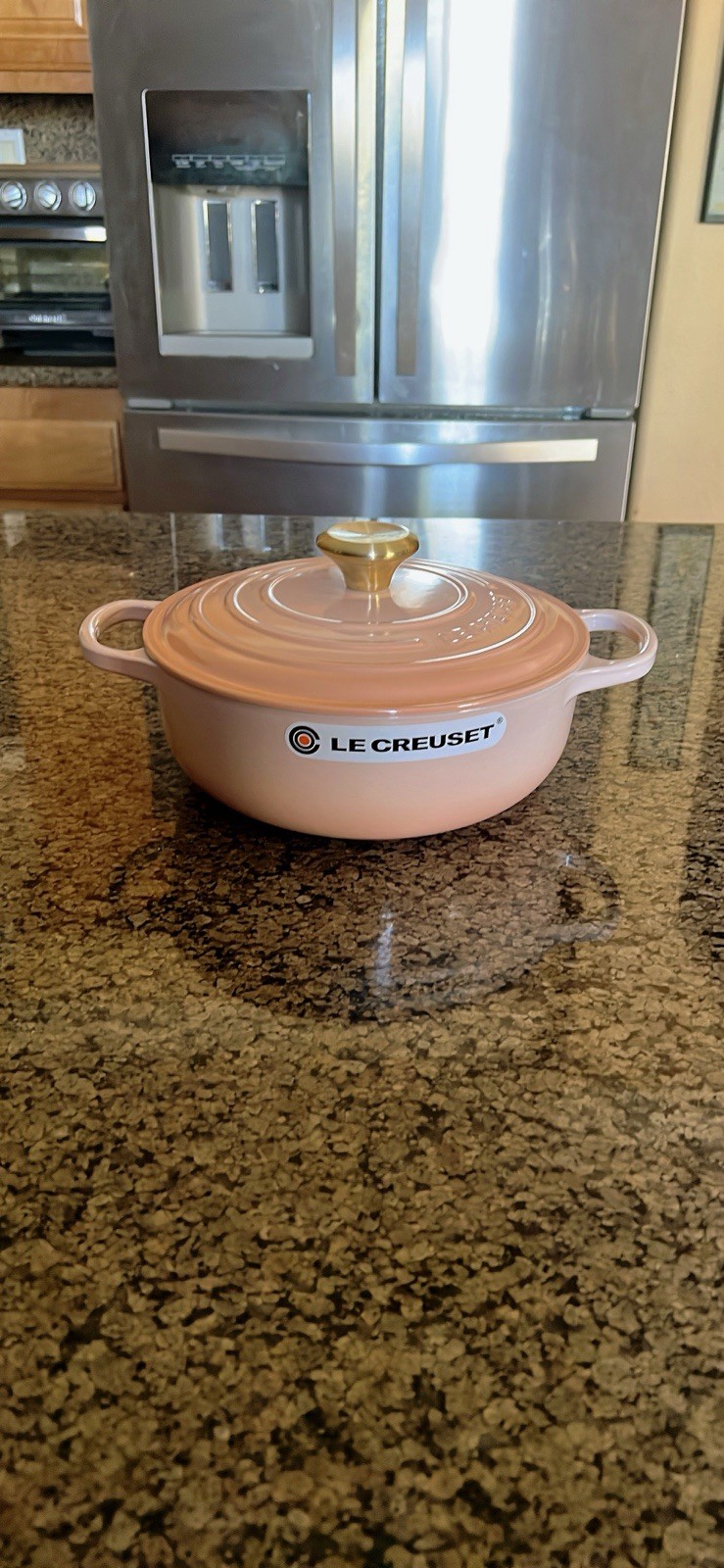 Le Creuset Signature Round Dutch Oven 4.5 Qt 24cm Pêche Peach NEW Gold Knob