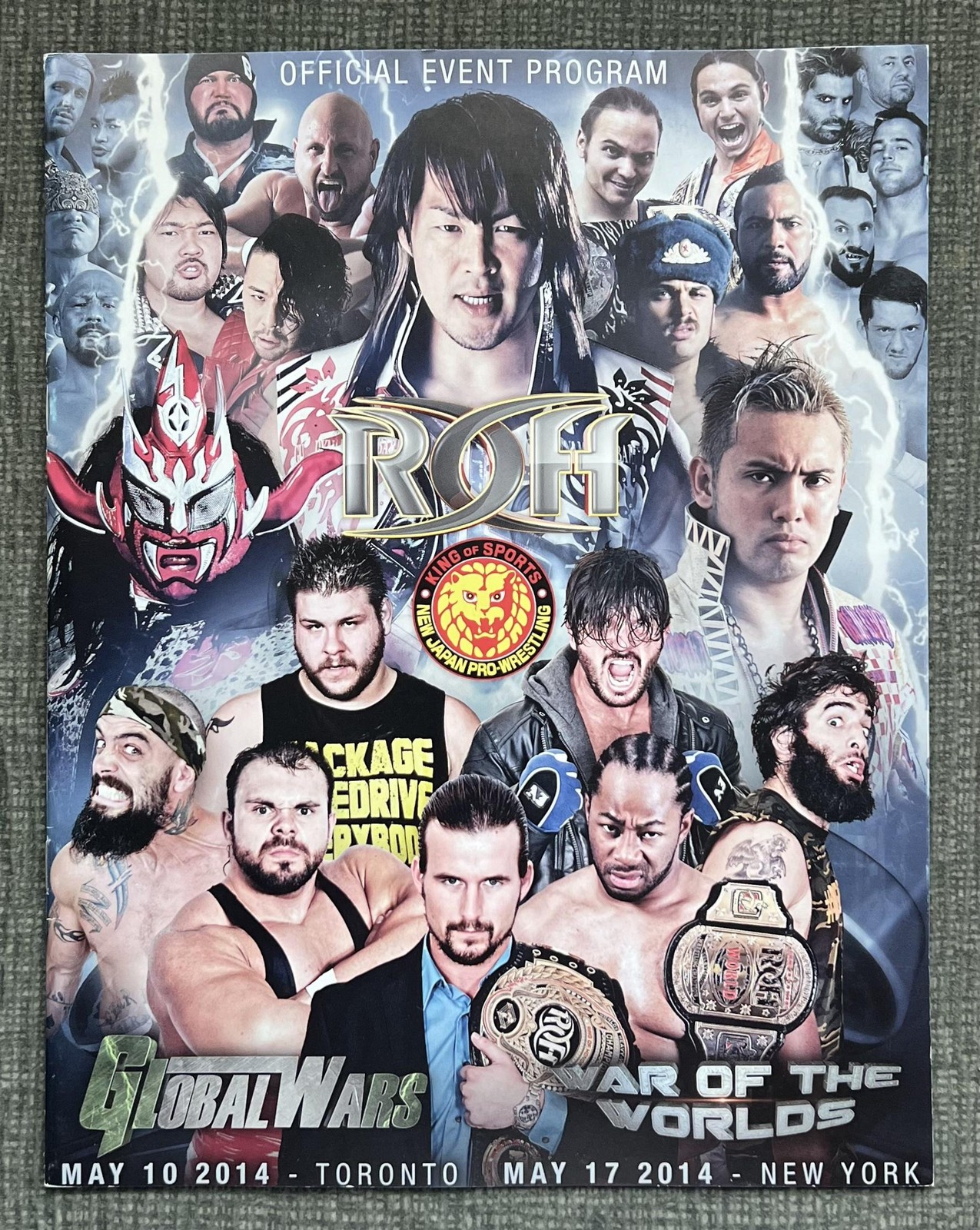 ROH NJPW Global Wars & War Of The Worlds Double Wrestling Program 2014 RARE