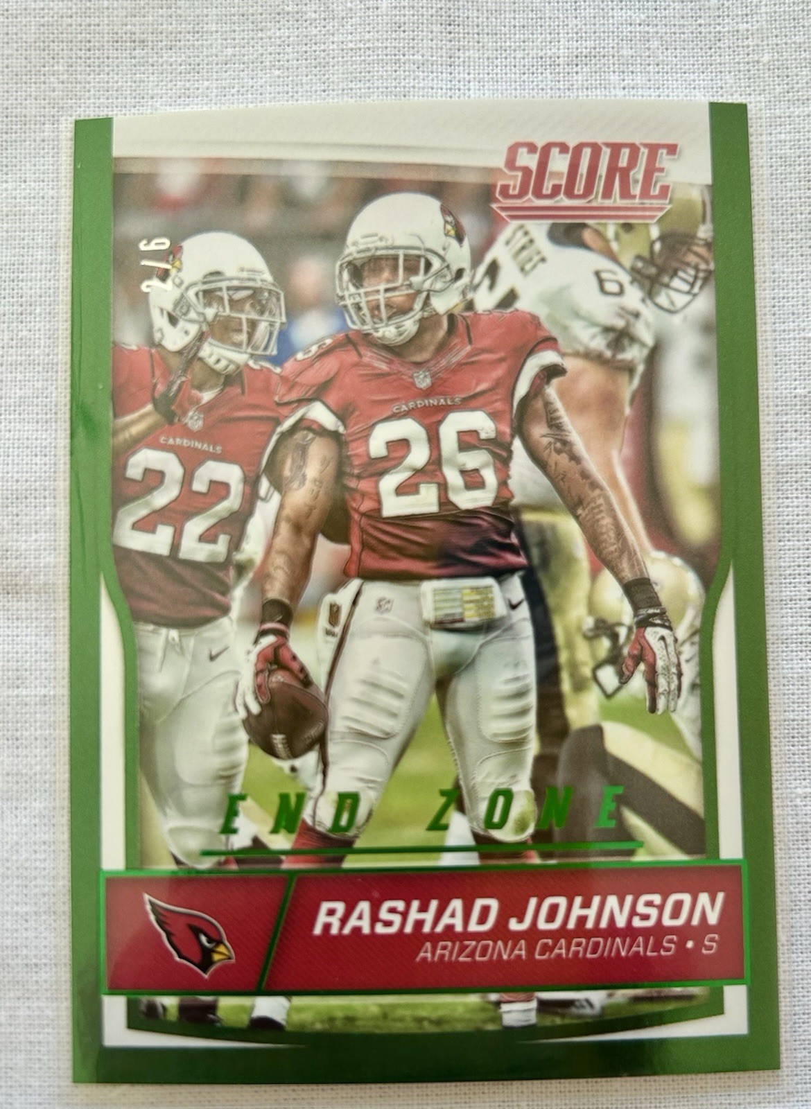 ❤️Panini 2016 Score Rashad Johnson #11 End Zone 2/6 Arizona Cardinals NFL🏈