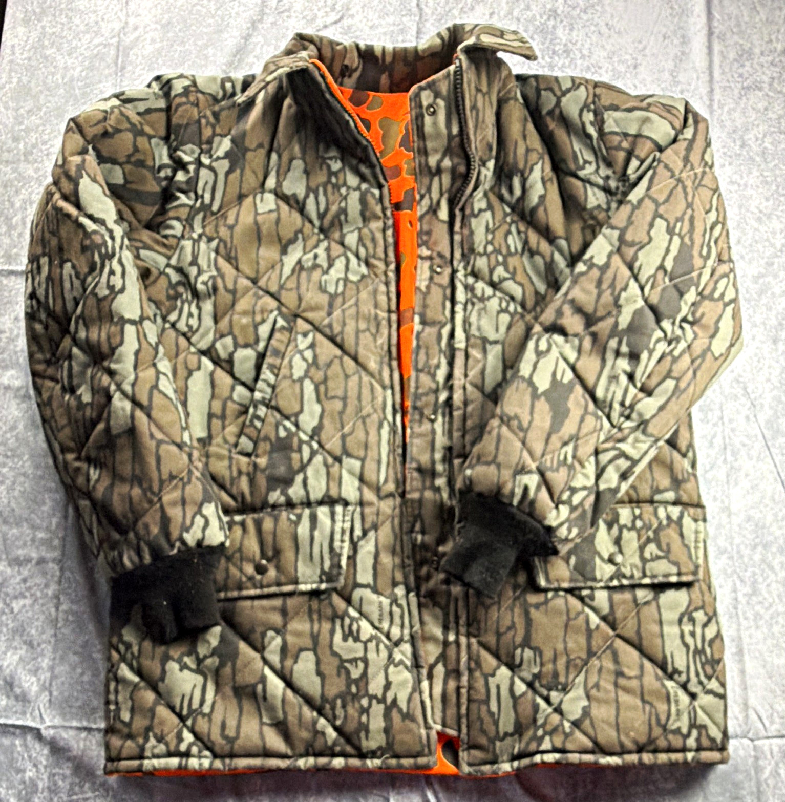 Johnson Garment Reversible Insulated Camo Cotton Jacket Men\'s L Big & Tall