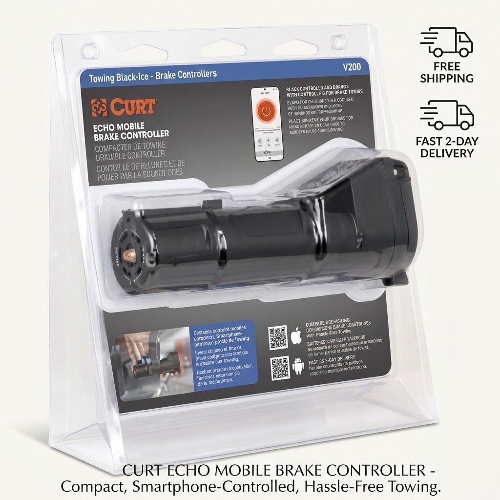 Curt 51180 Echo Mobile Electric Proportional Trailer Brake Control w/ Bluetooth