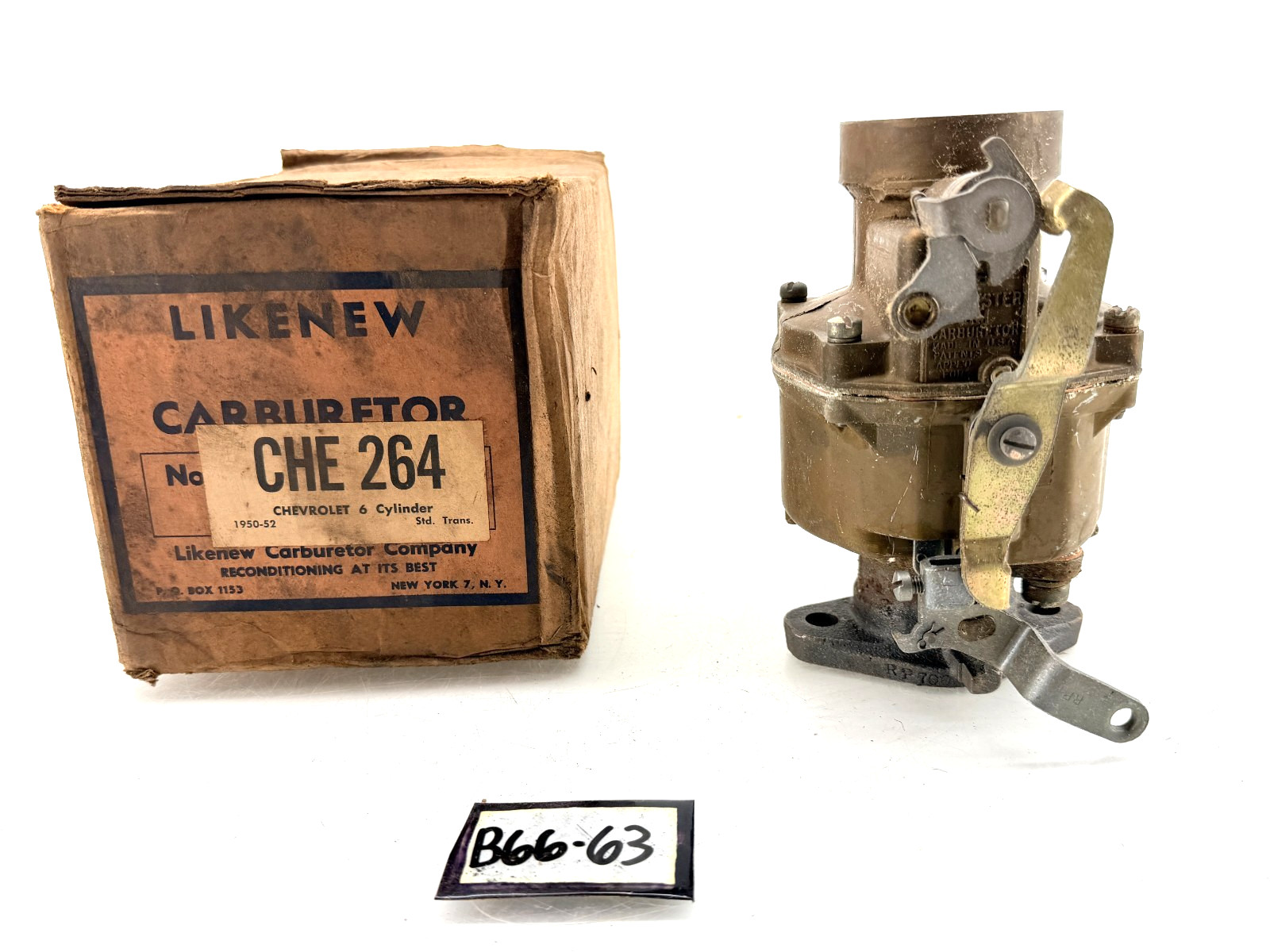 NOS Rochester 1950 - 1959 Chevrolet Car Truck Model B RP Carburetor Carb B66-63