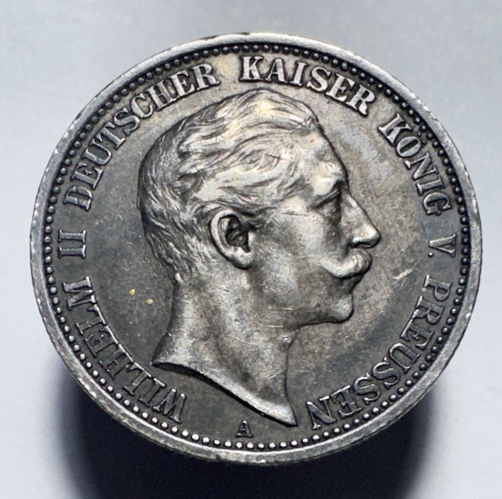 1907 A Prussia German Empire Germany 2 Two MARK .900 Silver World Coin -1819